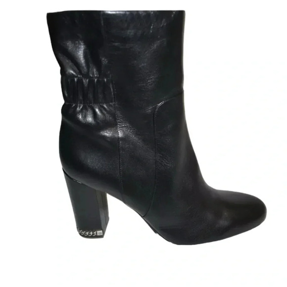MICHAEL KORS Vintage Dolores Side Zip Bootie Black Leather - Picture 1 of 10